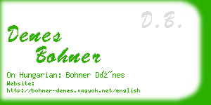 denes bohner business card